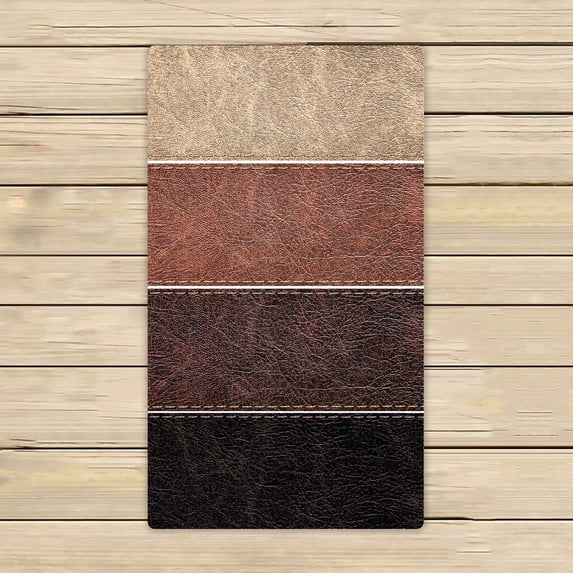 PKQWTM Leather Labels Different Colors Microfiber Bath Towels Bathroom Body Shower Towel Size 16x28 Inches