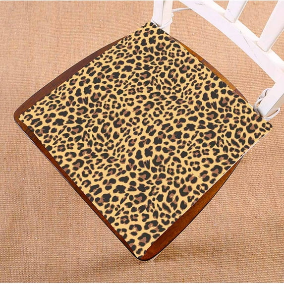 PKQWTM Leopard Pattern Chair Pads Chair Mat Seat Cushion Chair Cushion Floor Cushion Size 16x16 inches