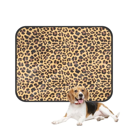 PKQWTM Leopard Pattern Pet Dog Cat Bed Pee Pads Mat Cushion Potty Dogsblankets Crate Bed Kennel 25x30 inch
