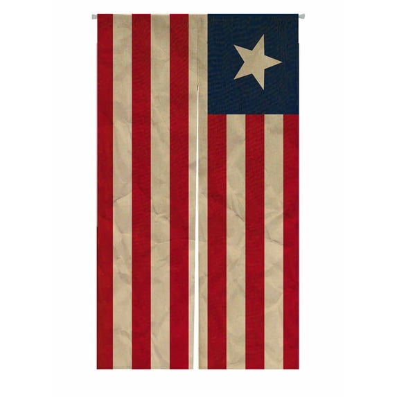 PKQWTM Liberia paper flag Door Curtain Window Cover Home Decor Hanging Curtain Size 85x150 CM