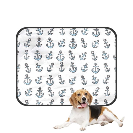 PKQWTM Lighthouse Anchor White Sketch Pet Dog Cat Bed Pee Pads Mat Cushion Potty Dogsblankets Crate Bed Kennel 36x48 inch