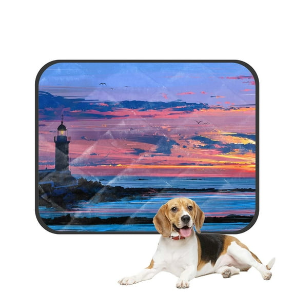 PKQWTM Lighthouse Sunset Pet Dog Cat Bed Pee Pads Mat Cushion Potty Dogsblankets Crate Bed Kennel 20x24 inch