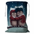 thumbnail image 1 of PKQWTM Little snow owls sitting on the branch Storage Basket Laundry Bag with Drawstring Size 18x24 Inch, 1 of 3