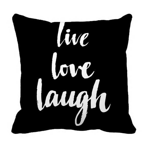 PKQWTM Live Love Laugh Motivation Poster Bed Decor Pillow Cases Zippered Cushion Cover Size 16x16 Inches