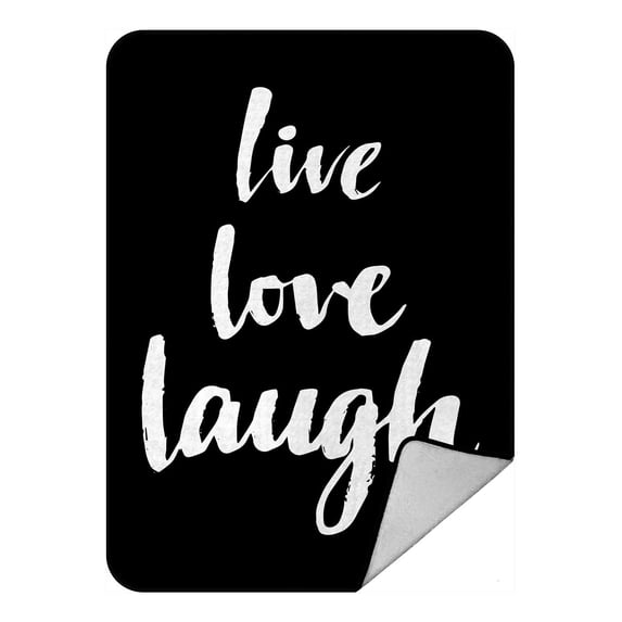 PKQWTM Live Love Laugh Motivation Poster Blanket Crystal Velvet Throw Bed Blanket 58x80 inches