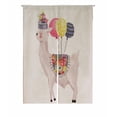 thumbnail image 1 of PKQWTM Llama Alpaca Birthday Cake Balloons Blanket Floral Door Curtain Window Cover Home Decor Hanging Curtain Size 85x120 CM, 1 of 1