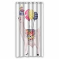 thumbnail image 1 of PKQWTM Llama Alpaca Birthday Cake Balloons Blanket Floral WaterProof Polyester Fabric Shower Curtain Size 36x72 Inches, 1 of 1