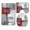 thumbnail image 1 of PKQWTM London Big Ben Telephone Booth 3 Piece Bathroom Rugs Set Bath Rug Contour Mat and Toilet Lid Cover, 1 of 2
