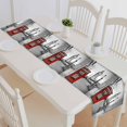 thumbnail image 1 of PKQWTM London Big Ben Telephone Booth Cotton and Linen Table Runner Kitchen Dining Room Supplies Size 14x72 Inch, 1 of 1