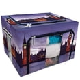 thumbnail image 1 of PKQWTM London Cityscape Big Ben Storage Bag Clear Window Storage Bins Boxes Large Capacity Foldable Stackable Organizer With Steel Metal Frame For Bedding,Clothes,Closets, Bedrooms, 1 of 3