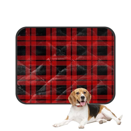 PKQWTM Lumberjack Plaid Pet Dog Cat Bed Pee Pads Mat Cushion Potty Dogsblankets Crate Bed Kennel 20x24 inch