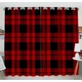 thumbnail image 1 of PKQWTM Lumberjack Plaid Practical heat insulation Shading Window Curtain Size 52(W) x 84(H) inches (Two Piece), 1 of 1