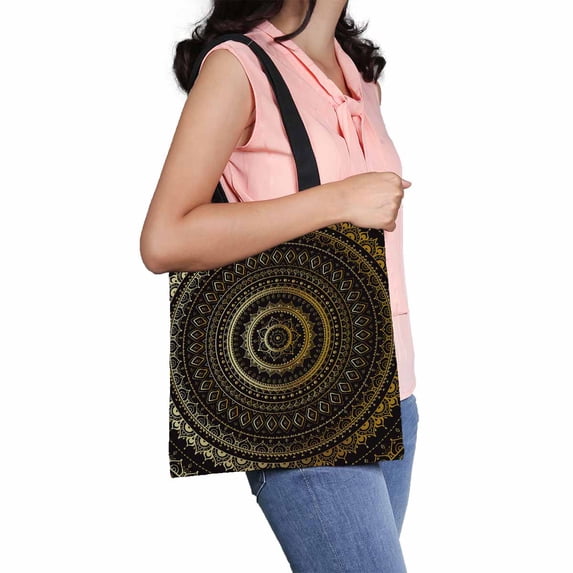 PKQWTM Mandala decorative pattern Canvas Shoulder Bags Handbags Tote Bags Shopping Bag