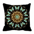 thumbnail image 1 of PKQWTM Mandala gold turquoise butterflies black Bed Decor Pillow Cases Zippered Cushion Cover Size 16x16 Inches, 1 of 1