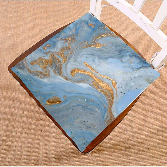 PKQWTM Marble texture Eastern technique ebru Chair Pads Chair Mat Seat Cushion Chair Cushion Floor Cushion Size 16x16 inches