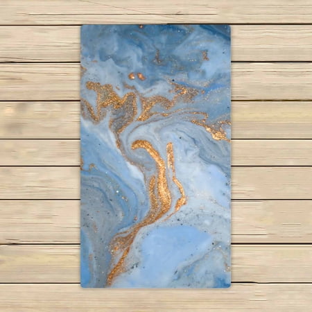 PKQWTM Marble texture Eastern technique ebru Microfiber Bath Towels Bathroom Body Shower Towel Size 16x28 Inches