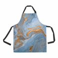 thumbnail image 1 of PKQWTM Marble texture Eastern technique ebru Unisex Adjustable Bib Apron with Pockets for Commercial Restaurant and Home Kitchen Use, 1 of 2