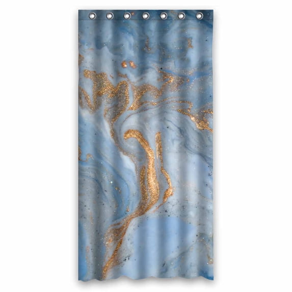 PKQWTM Marble texture Eastern technique ebru WaterProof Polyester Fabric Shower Curtain Size 36x72 Inches