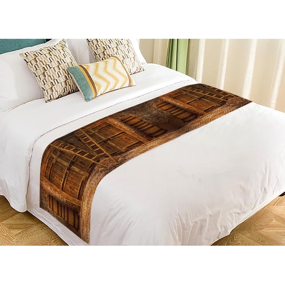 PKQWTM Medieval Photographic Bed Runner Bedroom Bedding Decor Bedding Scarf Size 20x95 inches