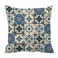 thumbnail image 1 of PKQWTM Mega Gorgeous Moroccan Portuguese Tiles Azulejo Bed Decor Pillow Cases Zippered Cushion Cover Size 16x16 Inches, 1 of 1