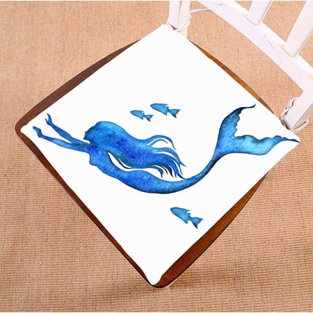 PKQWTM Mermaid Silhouette Chair Pads Chair Mat Seat Cushion Chair Cushion Floor Cushion Size 20x20 inches