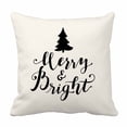 thumbnail image 1 of PKQWTM Merry And Bright Merry Christmas Bed Decor Pillow Cases Zippered Cushion Cover Size 16x16 Inches, 1 of 1