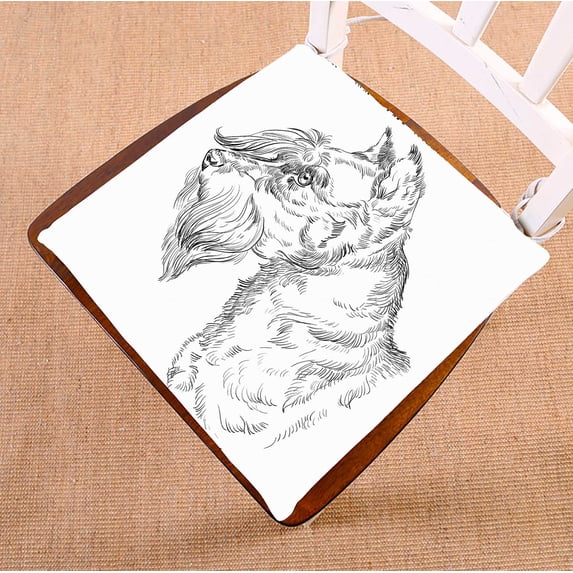 PKQWTM Miniature Schnauzer Dog Chair Pads Chair Mat Seat Cushion Chair Cushion Floor Cushion Size 16x16 inches