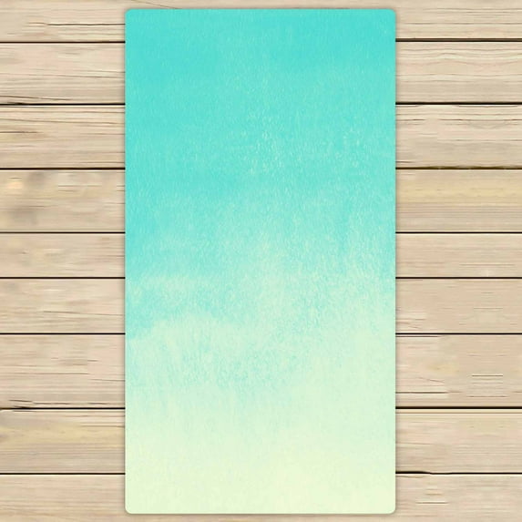 PKQWTM Mint Green Yellow Painted Summer Holiday Vertical Microfiber Bath Towels Bathroom Body Shower Towel Size 30x56 Inches