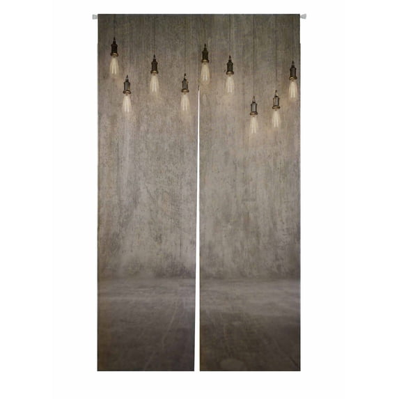 PKQWTM Mock Up Concrete Wall Floor Light Door Curtain Window Cover Home Decor Hanging Curtain Size 85x150 CM