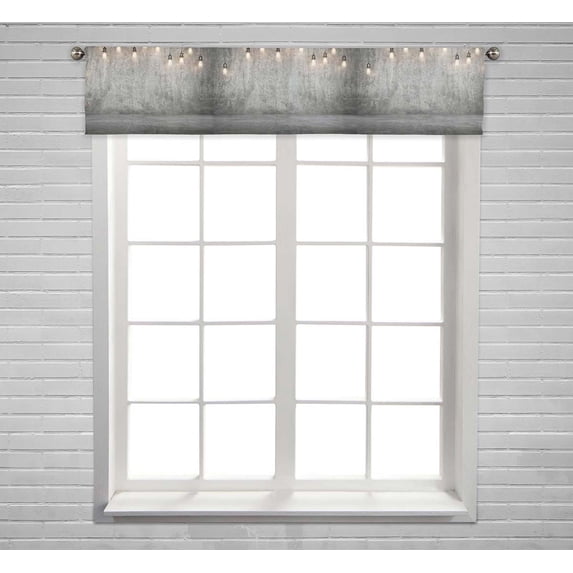 PKQWTM Mock Up Concrete Wall Floor Light Window Curtain Valance Rod Pocket 54x12 inch