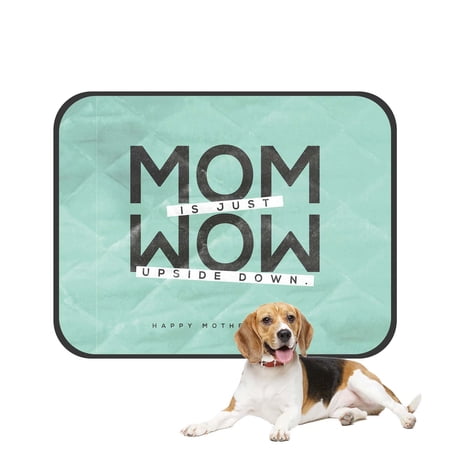 PKQWTM Mom is Wow Quote Happy Mother's Day Pet Dog Cat Bed Pee Pads Mat Cushion Potty Dogs Blankets Crate Bed Kennel 28x36 inch