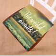 thumbnail image 1 of PKQWTM Motivation Quote World Awaits Calligraphy Lettering Nature Ocean Chair Pads Chair Mat Seat Cushion Chair Cushion Floor Cushion Size 16x16 inches, 1 of 1