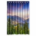 thumbnail image 1 of PKQWTM Mountain Landscape Pine Trees Valley Forest Sunset WaterProof Polyester Fabric Shower Curtain Size 48x72 Inches, 1 of 1