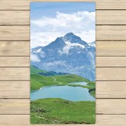 PKQWTM Mountain landscape with the lake Bachalpsee Switzerland Microfiber Bath Towels Bathroom Body Shower Towel Size 30x56 Inches