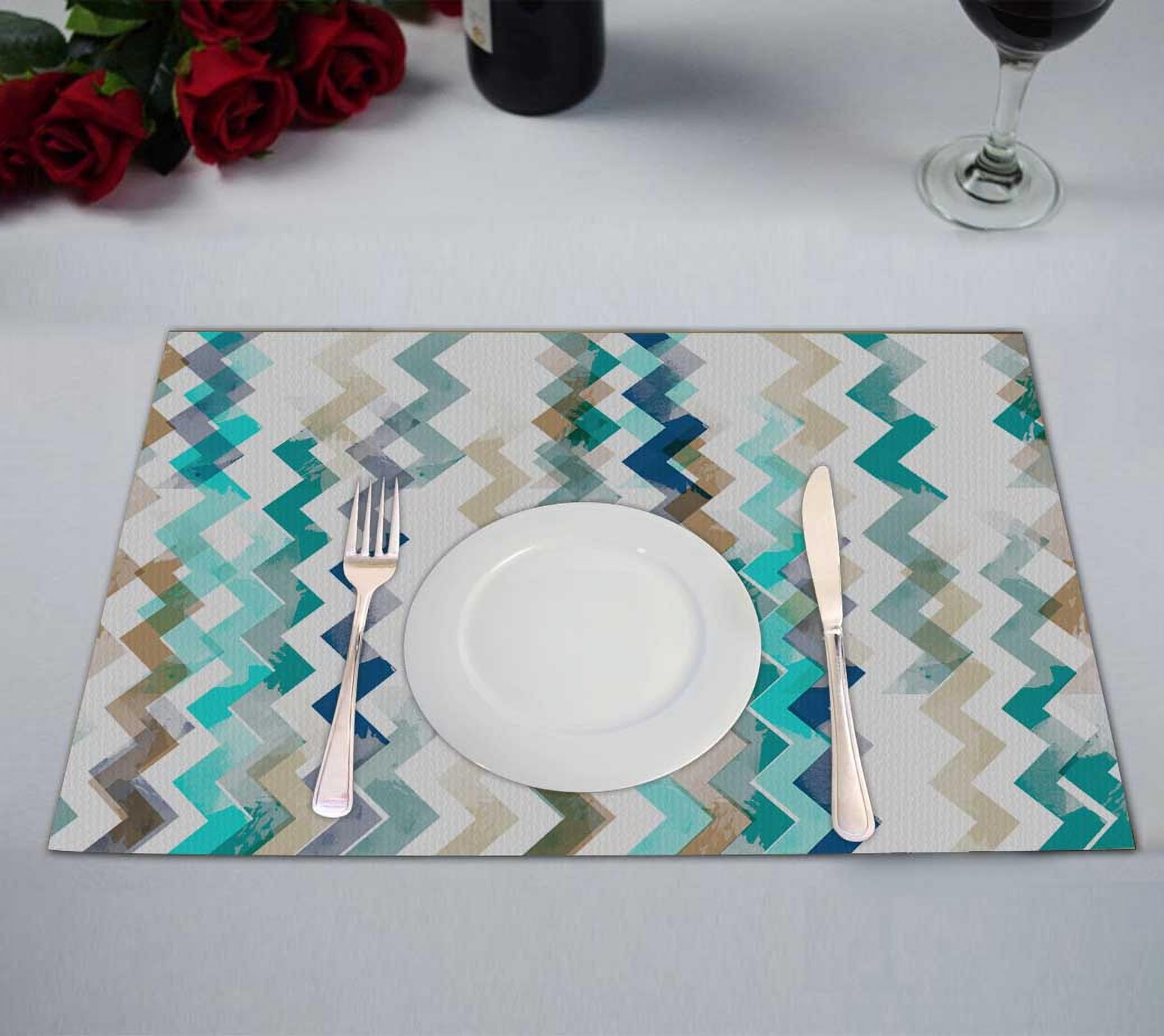 PKQWTM Multicolor Design Mixed Wavy Stripes Watercolor Effect Kitchen ...