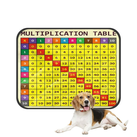 PKQWTM Multiplication Table Division Tables Pet Dog Cat Bed Pee Pads Mat Cushion Potty Dogsblankets Crate Bed Kennel 36x48 inch