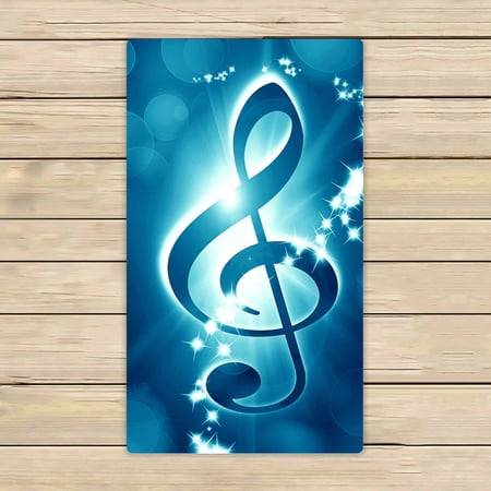 PKQWTM Music Note On A Soft Blue Background Microfiber Bath Towels Bathroom Body Shower Towel Size 16x28 Inches