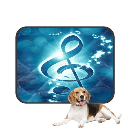 PKQWTM Music Note On A Soft Blue Background Pet Dog Cat Bed Pee Pads Mat Cushion Potty Dogs Blankets Crate Bed Kennel 20x24 inch