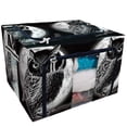 thumbnail image 1 of PKQWTM Mysterious Full Moon Night Christmas Owl Storage Bag Clear Window Storage Bins Boxes Large Capacity Foldable Stackable Organizer With Steel Metal Frame For Bedding,Clothes,Closets, Bedrooms, 1 of 3