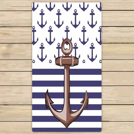 PKQWTM Nautical Marine Anchor Knots Yacht Square Microfiber Bath Towels Bathroom Body Shower Towel Size 30x56 Inches