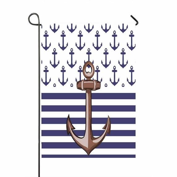 PKQWTM Nautical Marine Anchor Knots Yacht Square Yard Decor Home Garden Flag Size 12x18 Inches