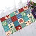 thumbnail image 1 of PKQWTM Nautical patchwork seashell starfish anchor wheel sailboat crab Home Decor Floor Mat Area Rug Doormat Size 18x30 Inches, 1 of 1