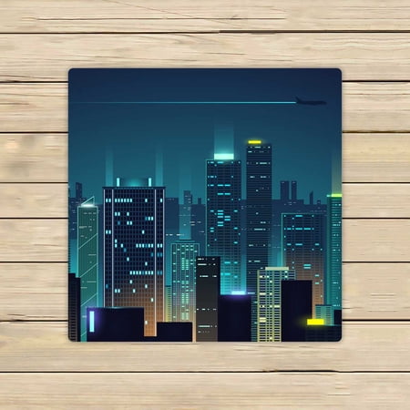 PKQWTM Night City Microfiber Bath Towels Bathroom Body Shower Towel Size 13x13 Inches