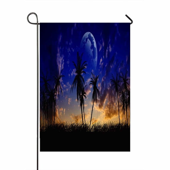 PKQWTM Night Landscape Yard Decor Home Garden Flag Size 12x18 Inches