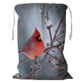 thumbnail image 1 of PKQWTM Northern cardinal perched branch light winter snow Storage Basket Laundry Bag with Drawstring Size 18x24 Inch, 1 of 3