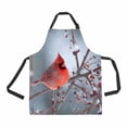 thumbnail image 1 of PKQWTM Northern cardinal perched branch light winter snow Unisex Adjustable Bib Apron with Pockets for Commercial Restaurant and Home Kitchen Use, 1 of 2