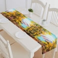 thumbnail image 1 of PKQWTM Oil Painting Landscape Autumn Forest Mountain Lake Cotton and Linen Table Runner Kitchen Dining Room Supplies Size 16x72 Inch, 1 of 1
