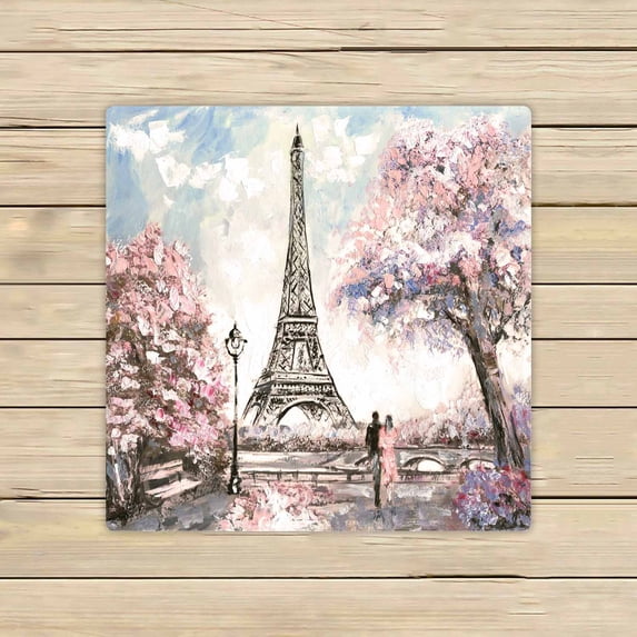 PKQWTM Oil Painting Street View Paris Tender Landscape Microfiber Bath Towels Bathroom Body Shower Towel Size 13x13 Inches