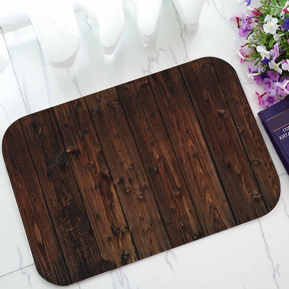 PKQWTM Old Dark Wood Wooden Wall Texture Home Decor Floor Mat Area Rug Doormat Size 15.7x23.6 Inches