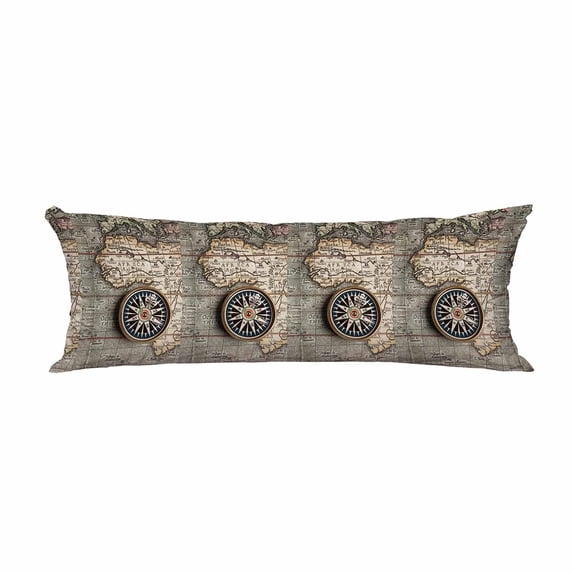 PKQWTM Old On Vintage Retro Map Long Body Pillow Case Cover Pillow Cushion Size 20x60 Inches